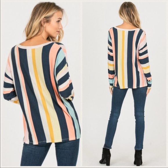 Lite-Weight Striped Henley Tops - Picture 4 of 4
